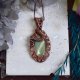 Miedziany wisiorek wire wrapping z larsonitem #781