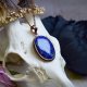 Miedziany wisiorek wire wrapping z lapisem lazuli #788