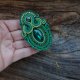 Zielona broszka soutache