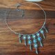 NATIVE AMERICAN NECKLACE - STERLING SILVER SREBRO 925 - INDIAŃSKI NASZYJNIK CHOKER - SYGNOWANY - KOLIA ZE SREBRA