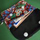 Upcyclingowy Mini Portfelik Etui na Karty - kwiatowy