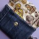 Mini Etui na Słuchawki Klucze Karty Portfelik zerowaste - jeansowo muzyczne
