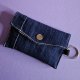 Mini Etui na Słuchawki Klucze Karty Portfelik zerowaste - jeansowo muzyczne