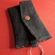 Mini Etui na Słuchawki Klucze Karty Portfelik zerowaste - jeans i liście