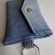 Mini Etui na Słuchawki Klucze Karty Portfelik zerowaste - jeans i kropki