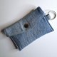 Mini Etui na Słuchawki Klucze Karty Portfelik zerowaste - jeans i kropki