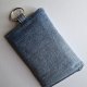 Mini Etui na Słuchawki Klucze Karty Portfelik zerowaste - jeans i kropki