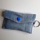 Mini Etui na Słuchawki Klucze Karty Portfelik zerowaste - jeans i kwiaty