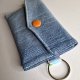 Mini Etui na Słuchawki Klucze Karty Portfelik zerowaste - jeans i przyjazne potworki