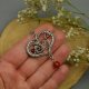 Wisiorek serce czerwony karneol, wire wrapping stal chirurgiczna