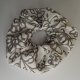 Scrunchie Gumka do Włosów Maxi Szare Kwiaty