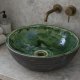 Malachitowa Umywalka Ceramiczna Nablatowa 46 cm Okrągła Ręcznie Robiona, Umywalka zielona, umywalka nablatowa, umywalka ceramiczna, umywalka łazienkow