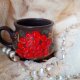 Winogrona. Ręcznie malowany kamionkowy kubek do grzańca i napojów