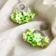Ręcznie robione kolczyki "Zielone Kwiaty" – subtelność i elegancja