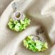Ręcznie robione kolczyki "Zielone Kwiaty" – subtelność i elegancja