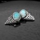 Kolczyki srebrne z turkusem tybetańskim wkrętki