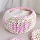 SZNURKOWY KOSZYK W RÓŻOWE SERDUSZKA