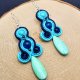 Kolorowe kolczyki sutasz z howlitem 8