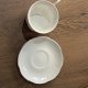 Cambridge Garden Collection fine bone china filiżanka 180ml i spodek biała ze złoceniami