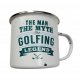 GOLFING Emaliowany metalowy kubek napisy VINTAGE