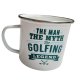 GOLFING Emaliowany metalowy kubek napisy VINTAGE