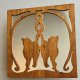 Vintage Cat Love Wood Mirror ❤ Lustro 30cm. ❤ Wyjątkowe!