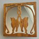Vintage Cat Love Wood Mirror ❤ Lustro 30cm. ❤ Wyjątkowe!