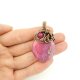 Wisiorek wire wrapping z różowym agatem