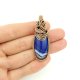 Wisiorek z niebieskim agatem wire wrapping
