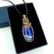 Wisiorek z niebieskim agatem wire wrapping
