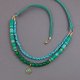 Naszyjnik zielono turkusowy