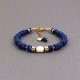 Bransoletka z lapis lazuli z perłą