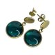 Pozłacane kolczyki w perłowym odcieniu szmaragdu e72/1