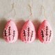 Pisanki haftowane - zawieszki / różowe komplet 3 szt.