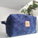Kosmetyczka z puchatego weluru Granatowa