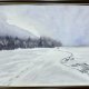 Spacer wzdłuż zamarzniętej rzeki 30/42cm. Original Akwarela A3