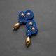 kobaltowo-złote kolczyki sutasz