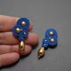 kobaltowo-złote kolczyki sutasz