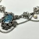 UNIKAT chainmaille z niebieski chalcedon perły słodkowodne choker