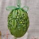 Pisanka dekoracyjna Wiosenna Łąka – zielona zawieszka z motywem kwiatowym 3D