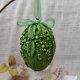 Pisanka dekoracyjna Wiosenna Łąka – zielona zawieszka z motywem kwiatowym 3D