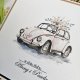 Ślubna kartka do koperty z autem na zamówienie