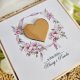 Ślubna kartka do koperty z sercem na zamówienie