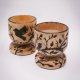 Dwa drewniane kieliszki na jajka "Ptaki" – ręcznie zdobione, wypalane w drewnie,unikatowe,prezent;pirografia,handmade,zestaw śniadaniowy