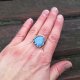 Opal niebieski - pierścionek regulowany