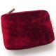 Welurowy portfel etui na karty Bordowy