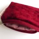 Welurowy portfel etui na karty Bordowy