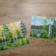 WYPRZEDAŻ KOLEKCJI - ZESTAW RĘCZNIE MALOWANYCH OBRAZÓW - BRZOZY W KOLORZE - 2x 24x30cm