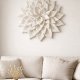 Boho kwiat makrama duża na ścianę  ecru