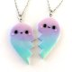 Pastelowy Naszyjnik 2 Połówki Serca